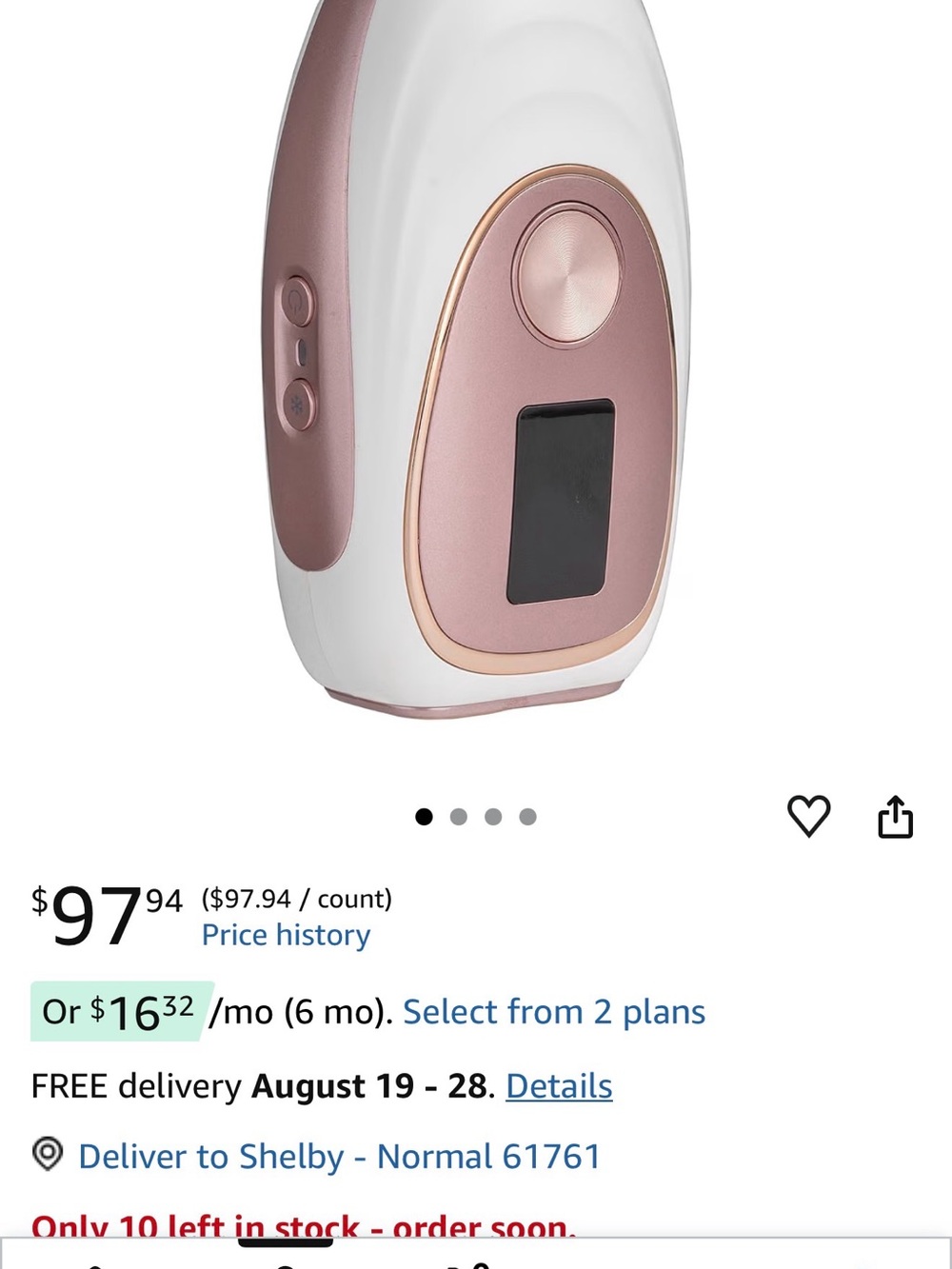 Rose Gold and White IPL Hair Removal Device - Unbranded
